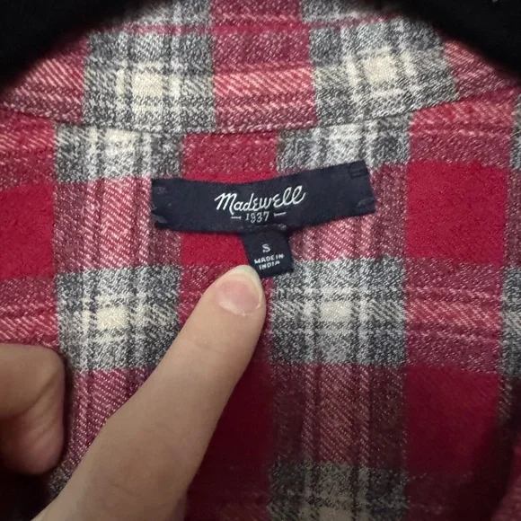 Madewell Red Plaid Button Up Shirt - Picture 2 of 4